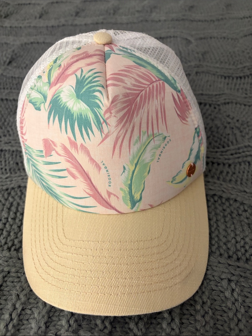 Tropical Print Pink & Cream Baseball Cap